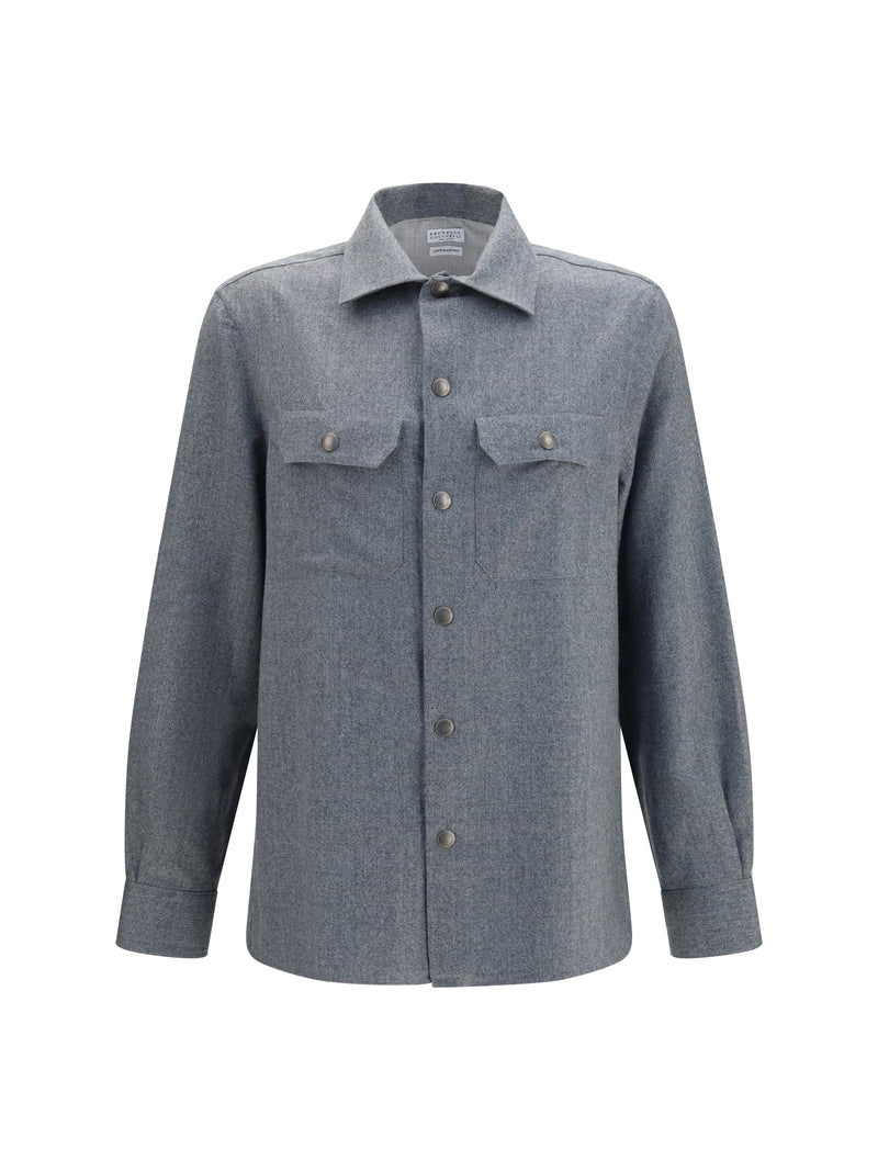 Brunello Cucinelli Brunello Cucinelli Virgin Wool Shirt - World Class Fashion
