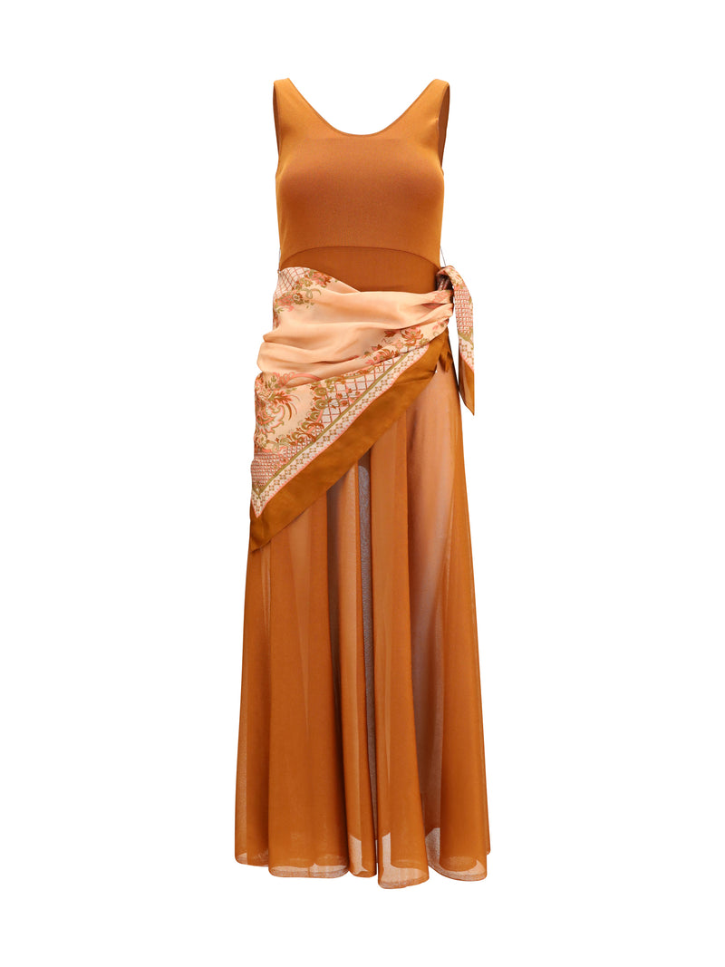 Zimmermann Vestido largo tipo bufanda Zimmermann Aster color tostado/estampado - World Class Fashion