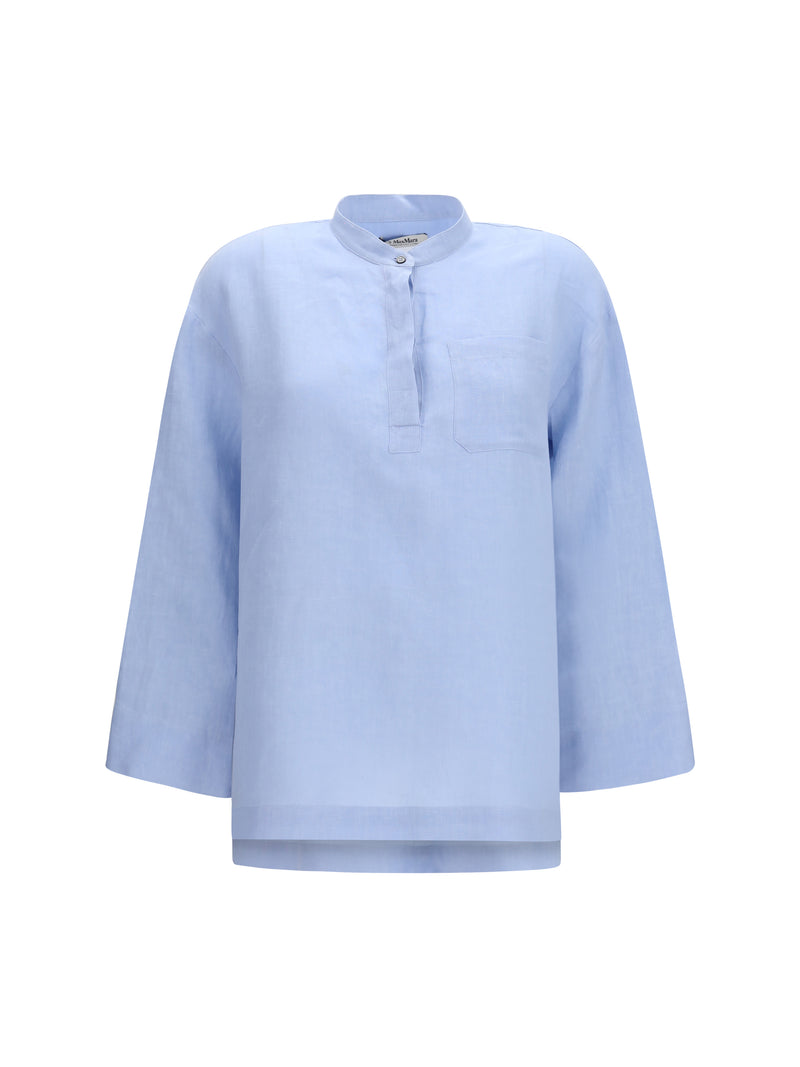 's Maxmara 'S Maxmara Smmcantico Linen Shirt Azzurro - World Class Fashion