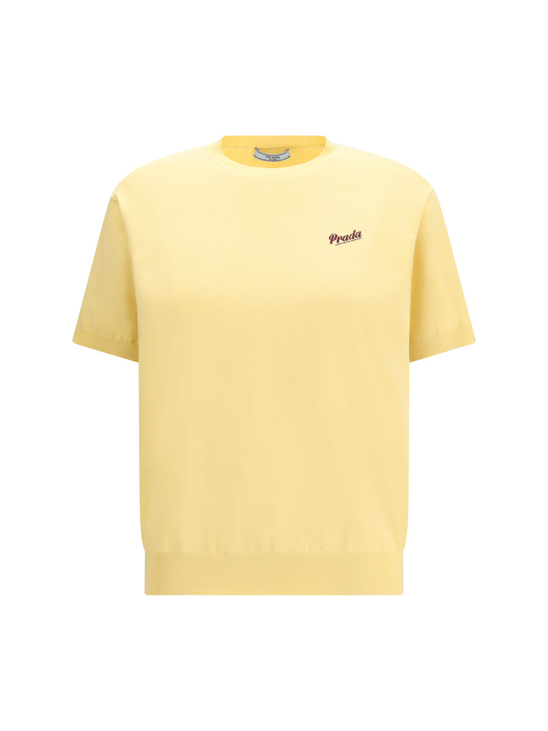 Prada Prada Silk Crewneck Sweater Crema+Amaranto - World Class Fashion
