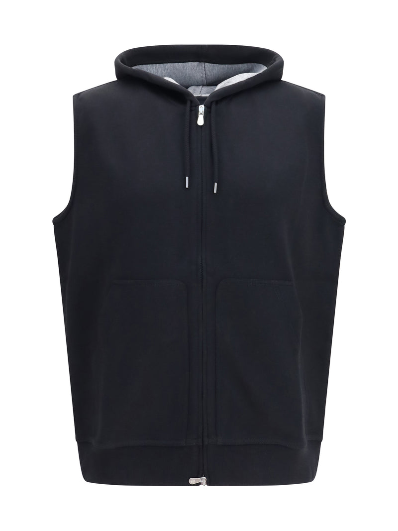Brunello Cucinelli Brunello Cucinelli Cotton Vest Nero/Grigio Scuro Men - World Class Fashion
