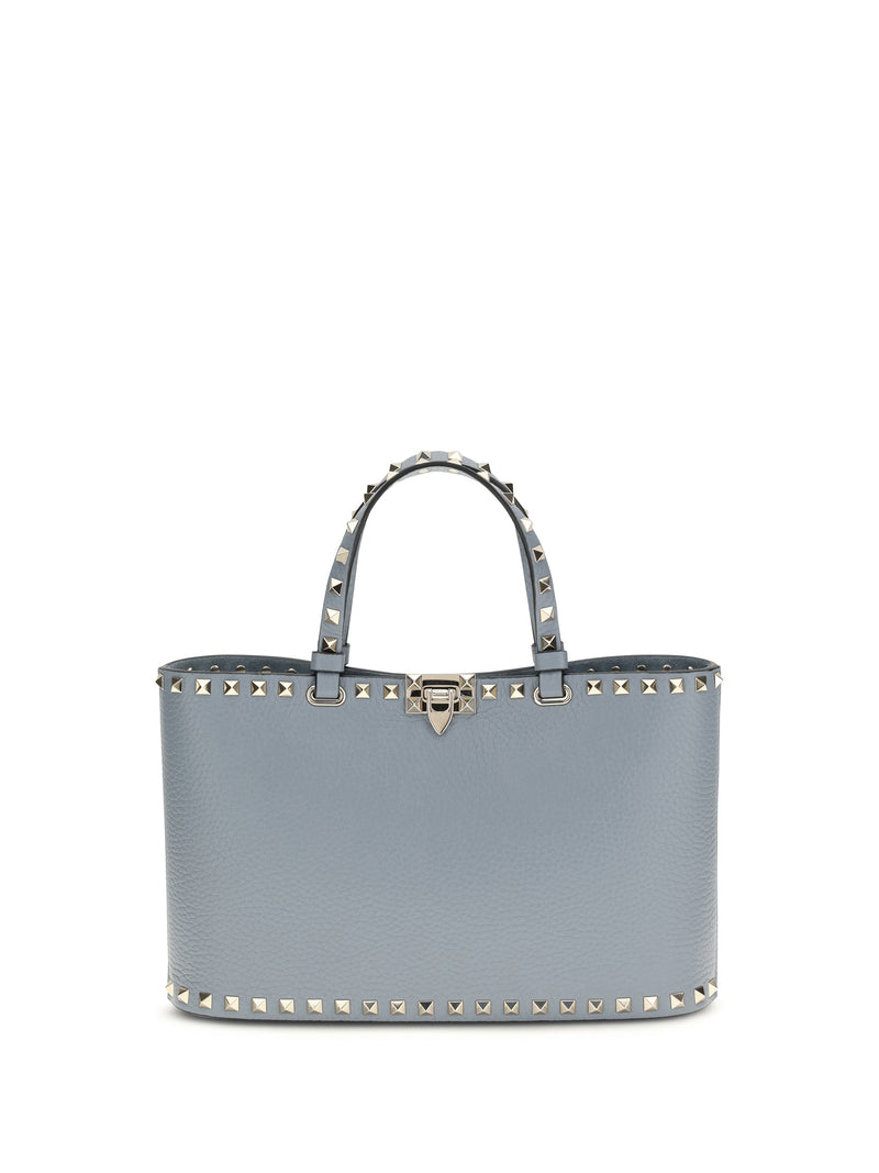 Valentino Garavani Bolso tote pequeño Valentino Garavani Rockstud gris piedra - World Class Fashion