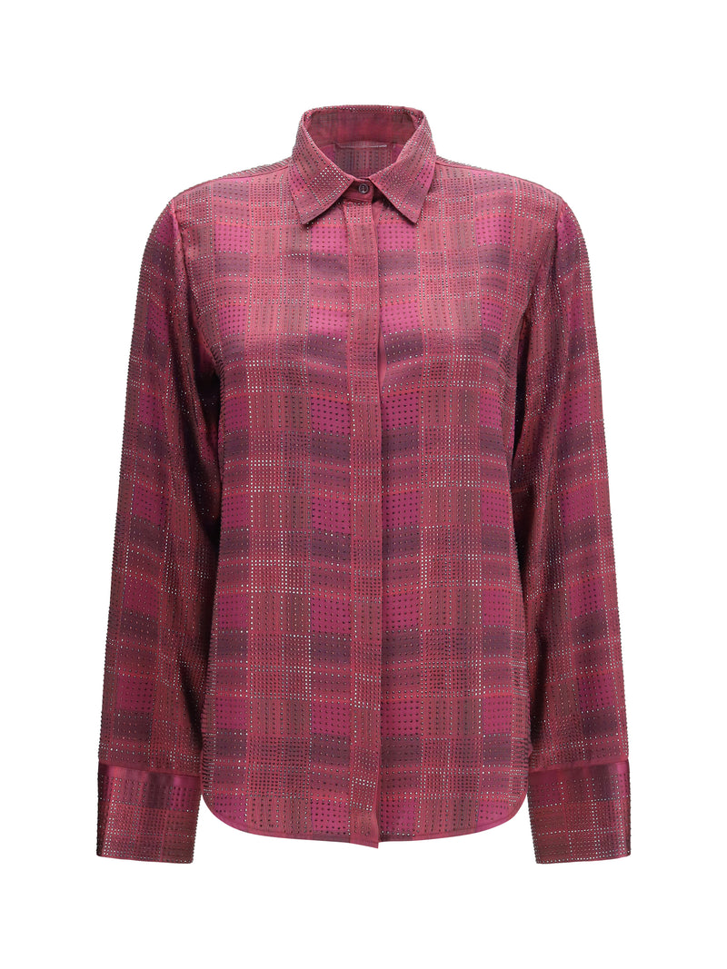 Ermanno Scervino Ermanno Scervino Crystal Check Satin Shirt Check Women - World Class Fashion