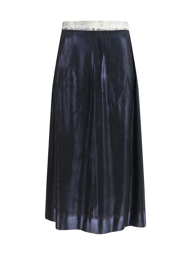 Margiela Margiela Foil-treated Midi Skirt Black Women - World Class Fashion