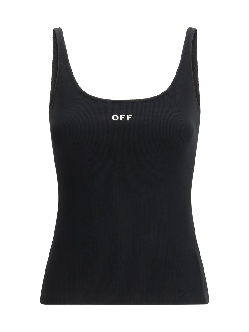 Off-white Off-White Off Stamp Rib Tank Top Black-White - World Class Fashion