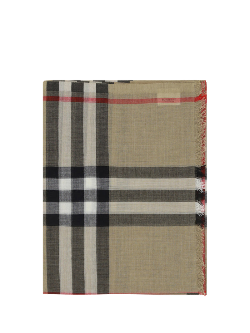Burberry Burberry Silk and Wool Blend Scarf Archive Beige - World Class Fashion