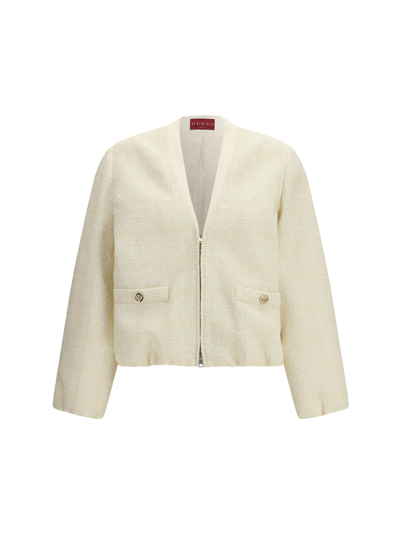 Gucci Gucci Tweed Jacket Beige/White Women - World Class Fashion