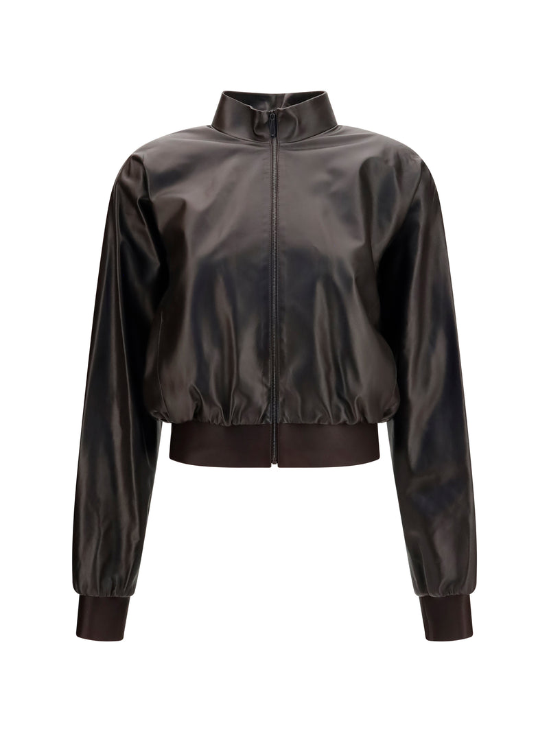 Gucci Cazadora bomber de napa suave Gucci en marrón oscuro - World Class Fashion
