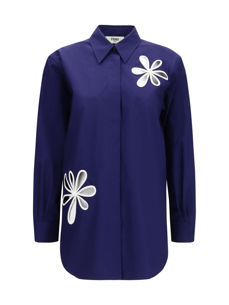 Fendi Fendi Ajour Motif Shirt Inchiostro Women - World Class Fashion