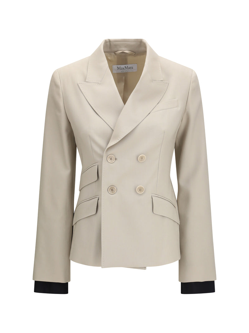 Max Mara Max Mara Placido Double-breasted Blazer Beige - World Class Fashion