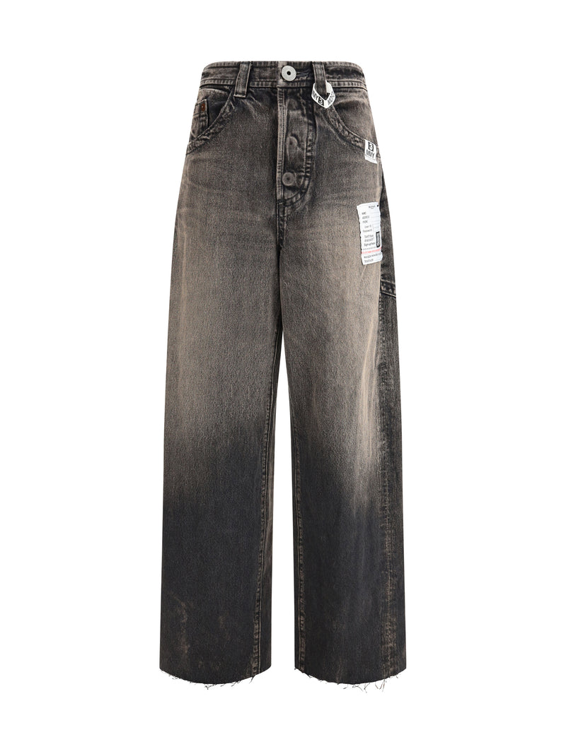 Maison Mihara Yasuhiro Maison Mihara Yasuhiro Amateur Sewn Like Wide Denim Jeans Black - World Class Fashion