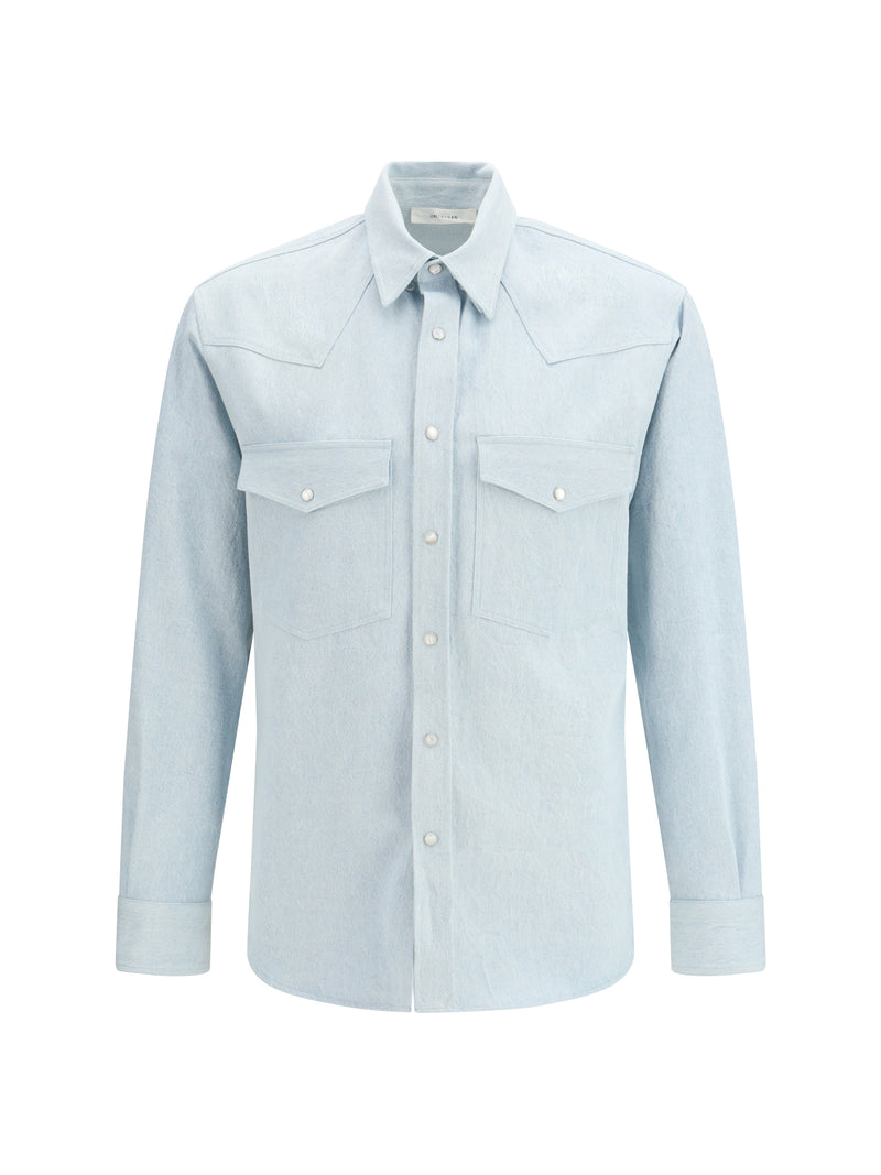 Umit Benan Umit Benan Western Denim Shirt Light Blue - World Class Fashion
