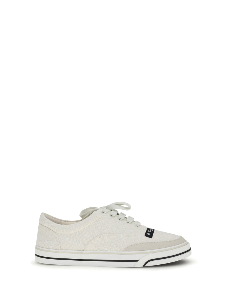 Dolce & Gabbana Dolce & Gabbana DG Sailing Linen Sneakers Bianco/Gesso - World Class Fashion