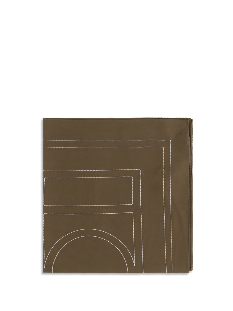 Toteme Toteme Silk Scarf With Embroidery Mocha - World Class Fashion