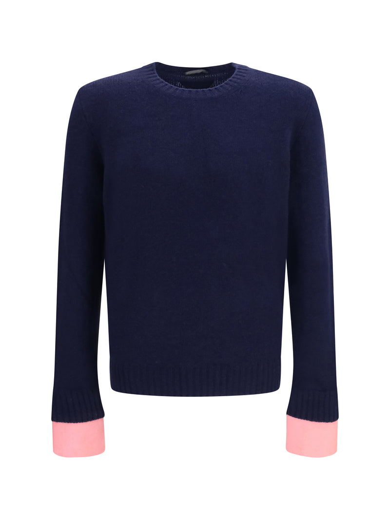 Prada Prada Shetland Wool Crewneck Sweater Blue Men - World Class Fashion
