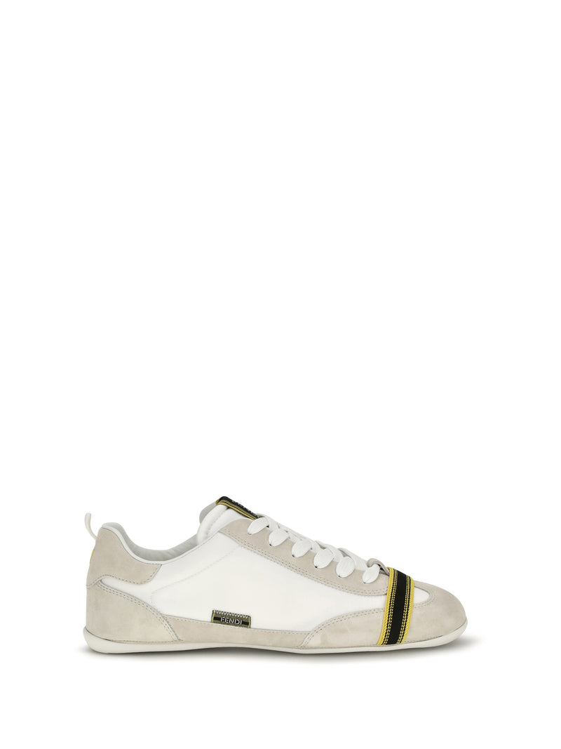 Fendi Fendi Wrap Suede and Fabric Sneakers White Men - World Class Fashion