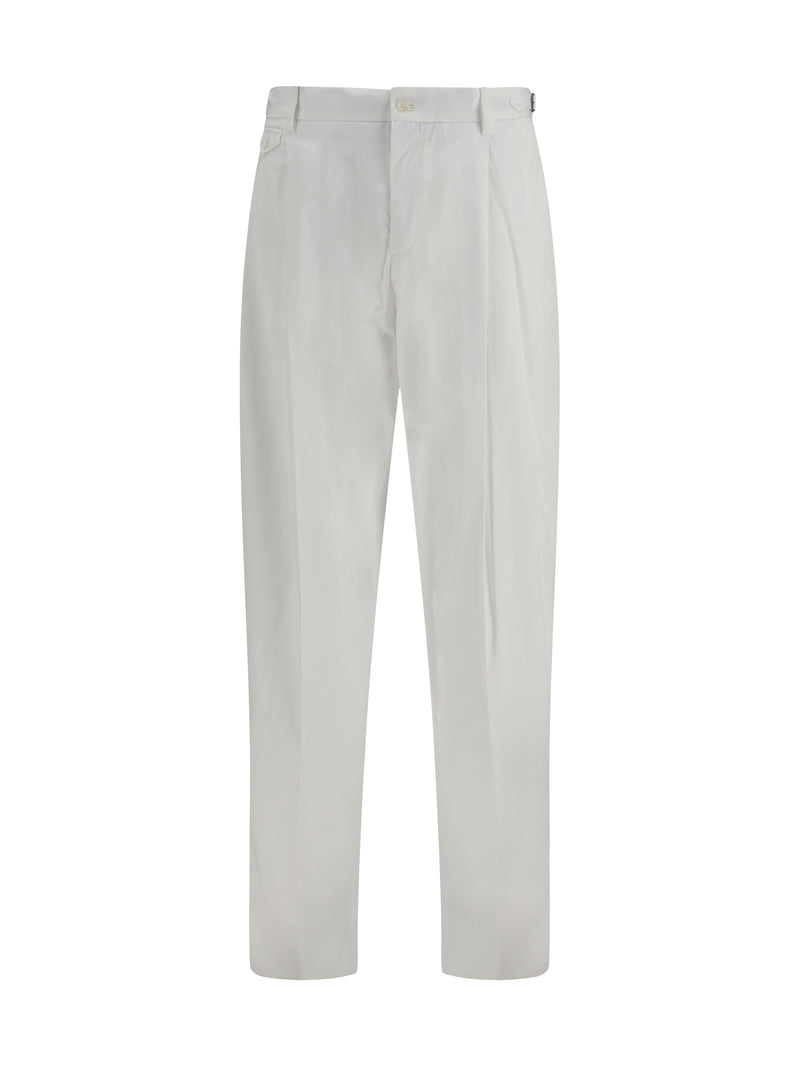 Dolce & Gabbana Dolce & Gabbana Cotton Gabardine Pants Bianco Ottico - World Class Fashion