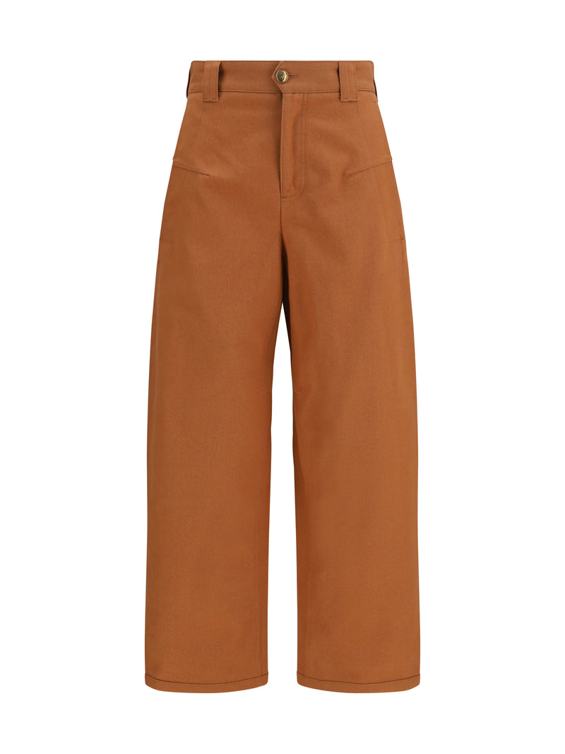 Chloe Chloé Cotton Canvas Barrel-leg Pants Blushy Pink - World Class Fashion