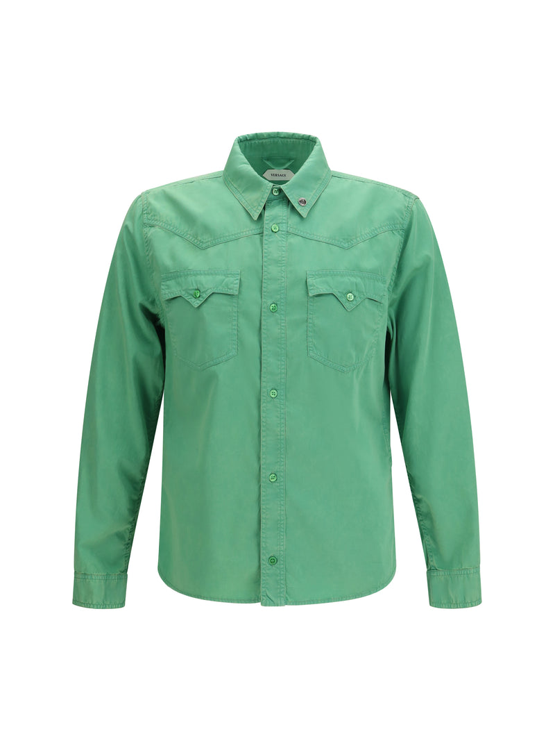 Versace Versace Cotton Shirt Green Men - World Class Fashion