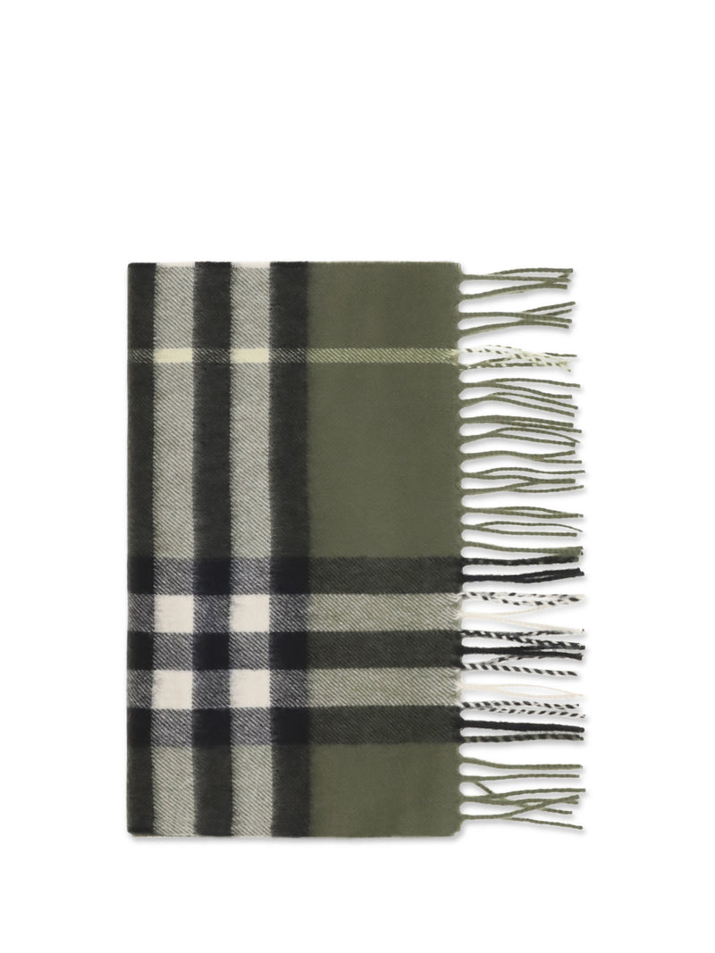 Burberry Burberry Check Cashmere Scarf Pea Green - World Class Fashion