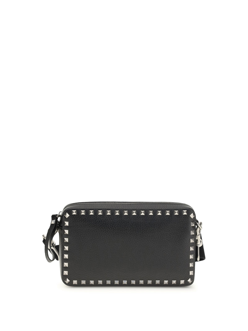 Valentino Garavani Valentino Garavani Rockstud Leather Shoulder Bag Nero - World Class Fashion