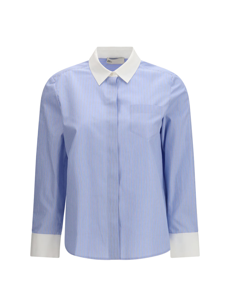Tory Burch Tory Burch Striped Cotton Shirt Blue Women - World Class Fashion
