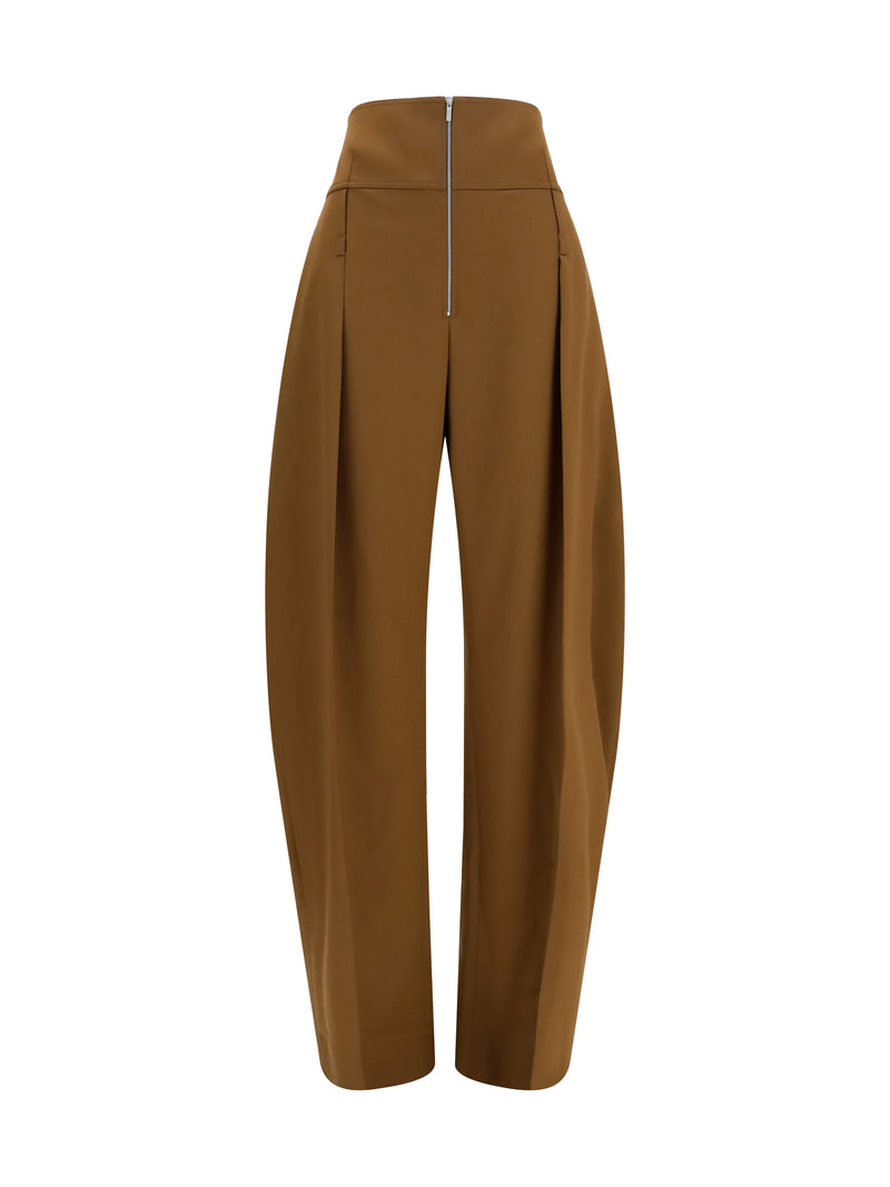 Ferragamo Ferragamo Wide Balloon-fit Zip Pants Breen - World Class Fashion
