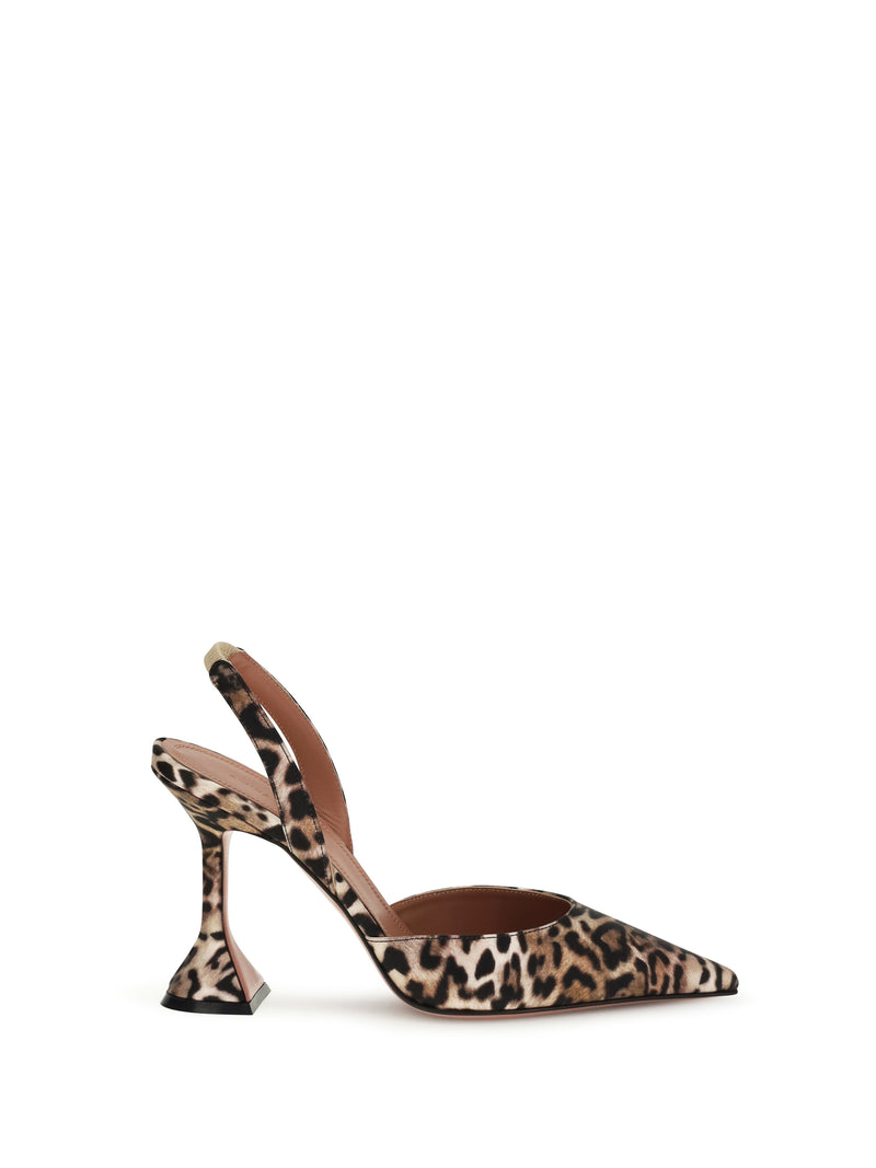 Amina Muaddi Zapatos de salón Amina Muaddi Holli con estampado de leopardo - World Class Fashion