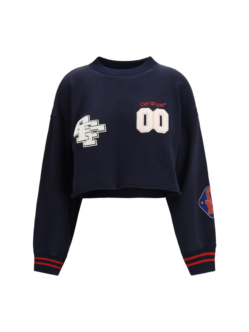 Off-white Off-white Royal Patch Cropped Sweatshirt Night Sky-Haute Red - World Class Fashion