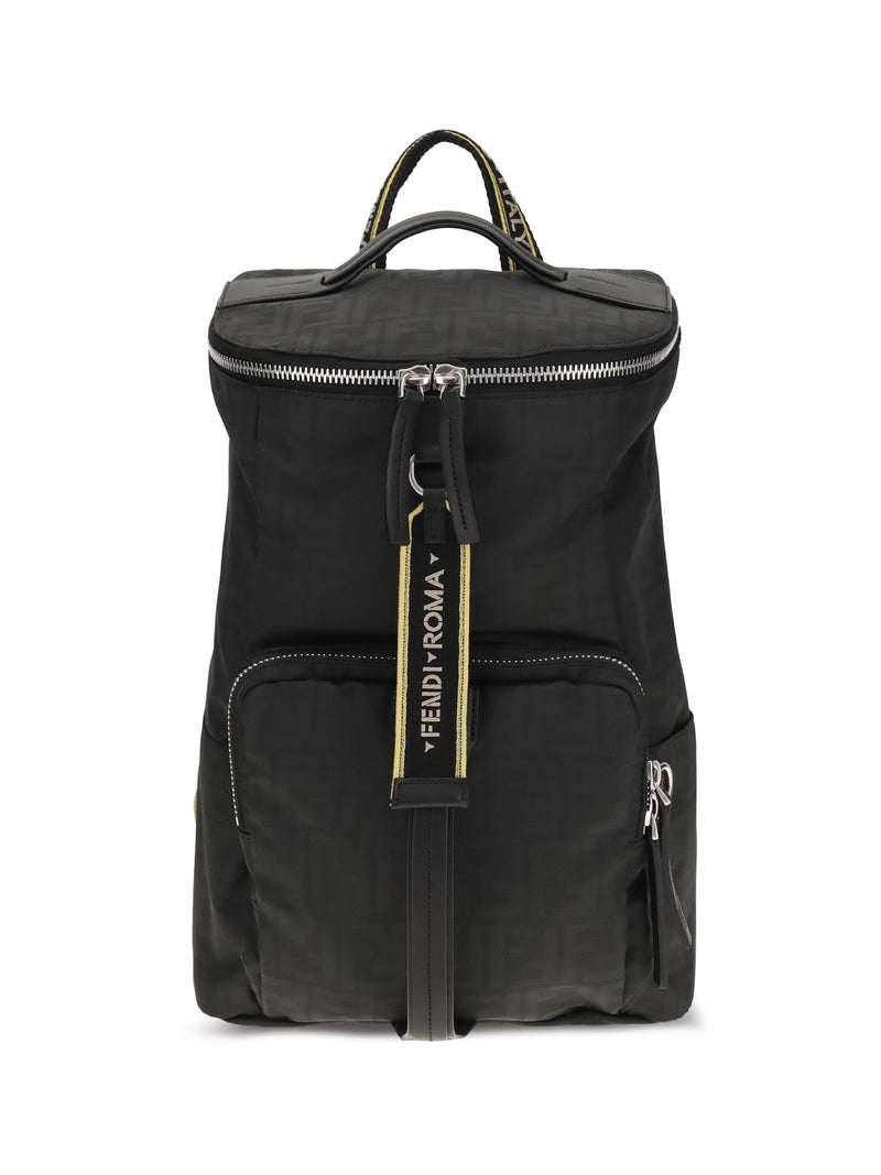 Fendi Fendi Tourist FF Logo Jacquard Backpack Nero - World Class Fashion