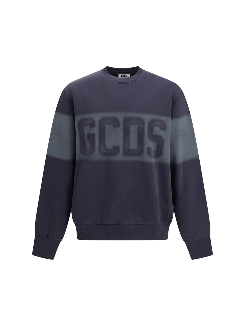 Gcds Gcds Logo Spray Crewneck Sweatshirt Meteorite/Grey - World Class Fashion