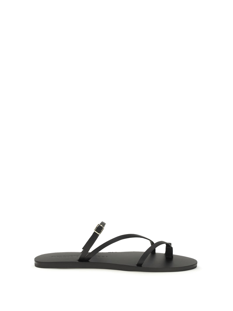 Manebi Manebi Giorgia Leather Strappy Sandals Black - World Class Fashion