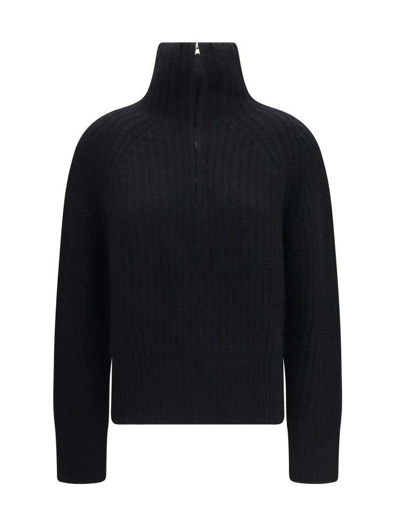 Allude Allude Ribbed Troyer Sweater Zip Grey Women - World Class Fashion