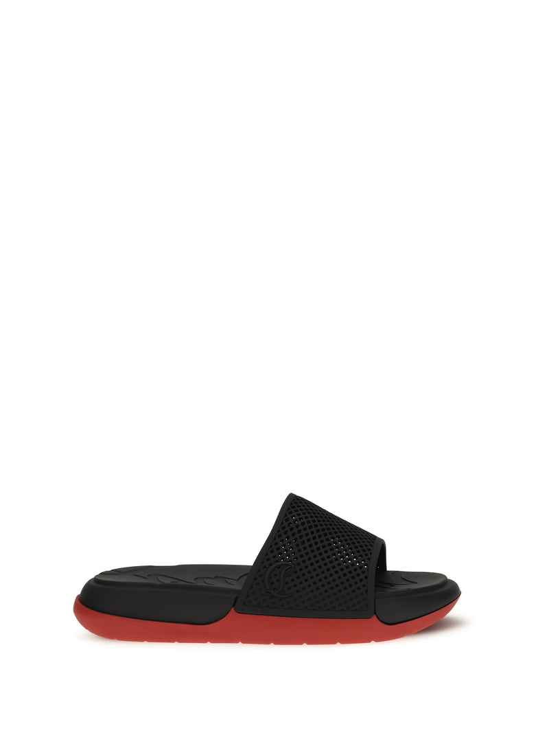 Christian Louboutin Christian Louboutin Easy Breezy Slippers Black - World Class Fashion