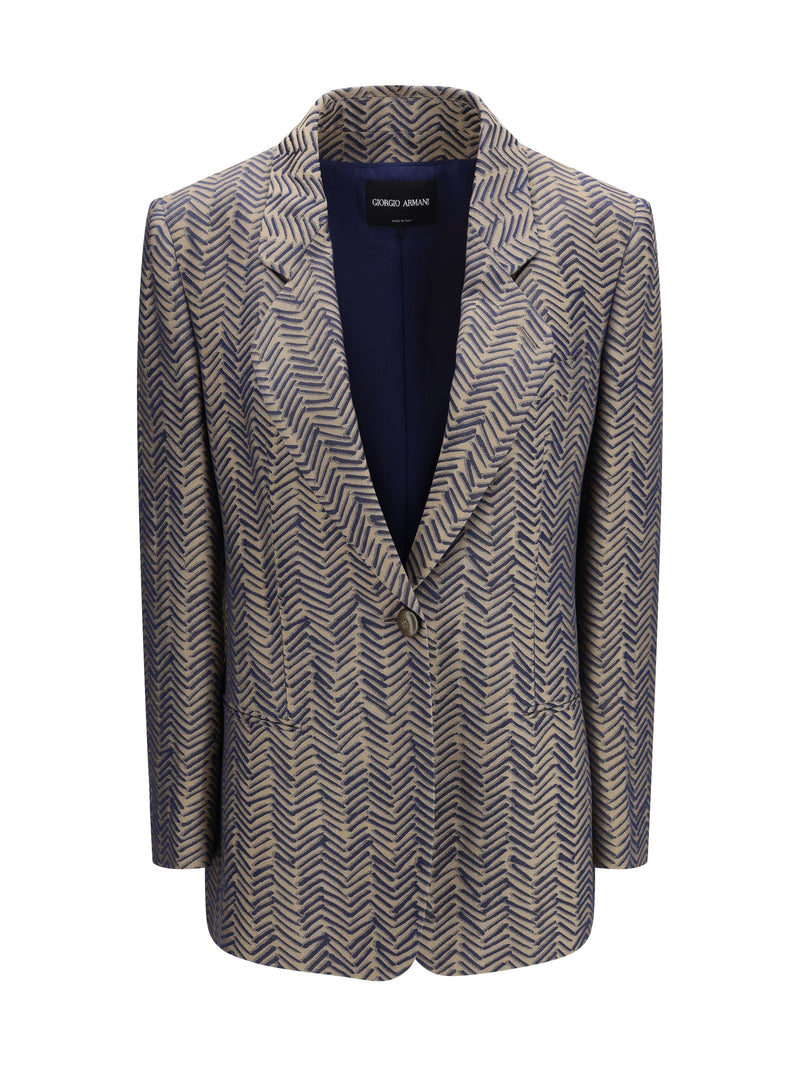 Giorgio Armani Giorgio Armani Single-breasted Jacket Medieval Blue - World Class Fashion