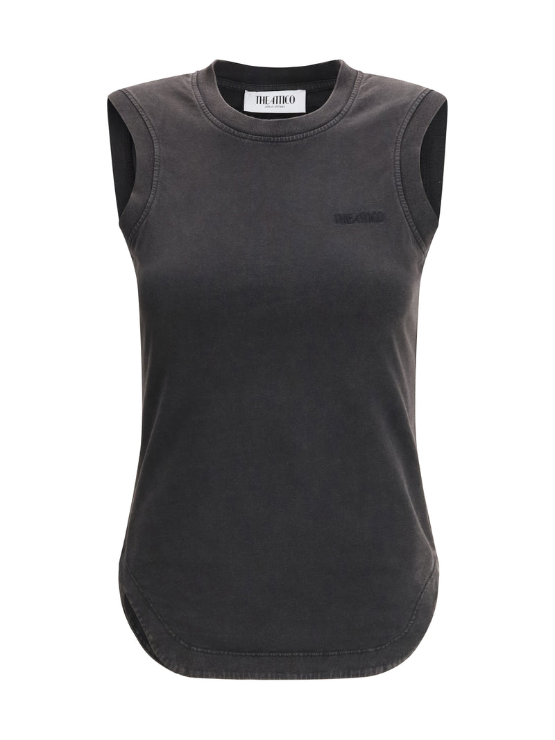 The Attico The Attico Reese Tank Top Faded Black - World Class Fashion