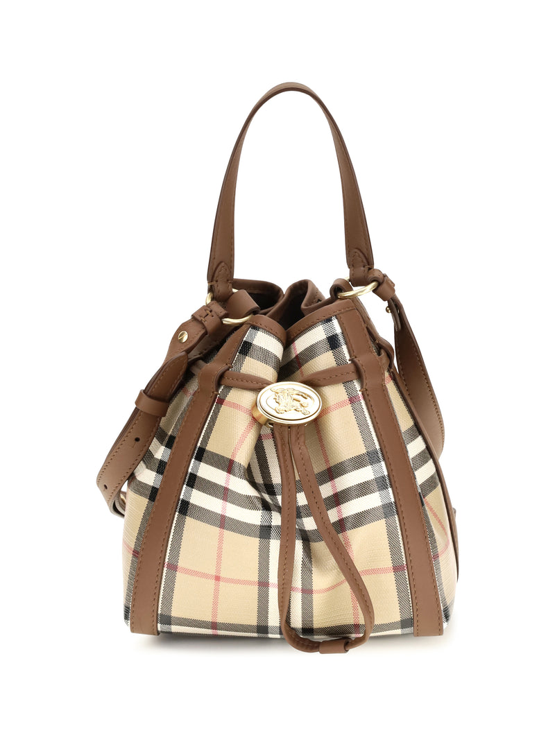 Burberry Burberry Mini Check Bucket Bag Archive Beige - World Class Fashion