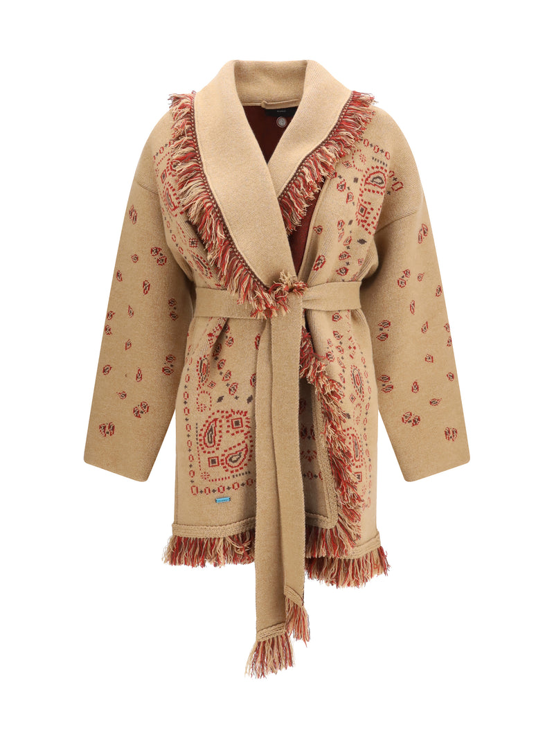 Alanui Alanui Icon Jacquard Cardigan Camel/Multi - World Class Fashion