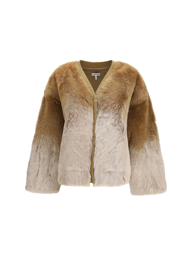 Loewe Loewe Shearling Jacket Camel Women - World Class Fashion
