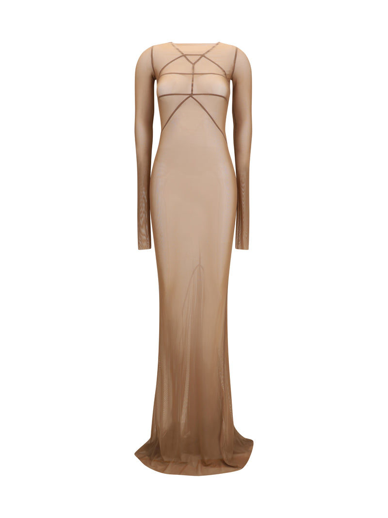 Rick Owens Rick Owens Long Transparent Tulle Dress DNA - World Class Fashion