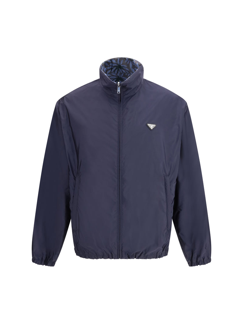 Prada Prada Re-Nylon Reversible Jacket Blu+Nero - World Class Fashion