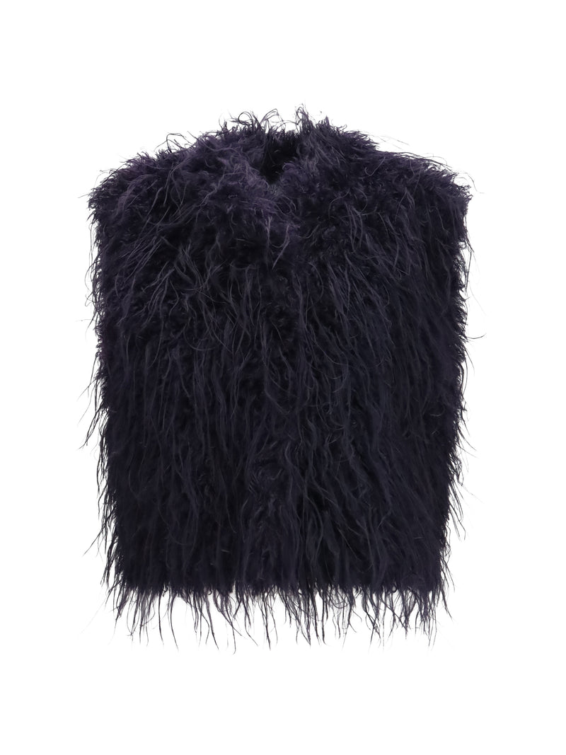 Forte_forte Forte_forte Eco Mongolia Faux Fur Vest Notte - World Class Fashion