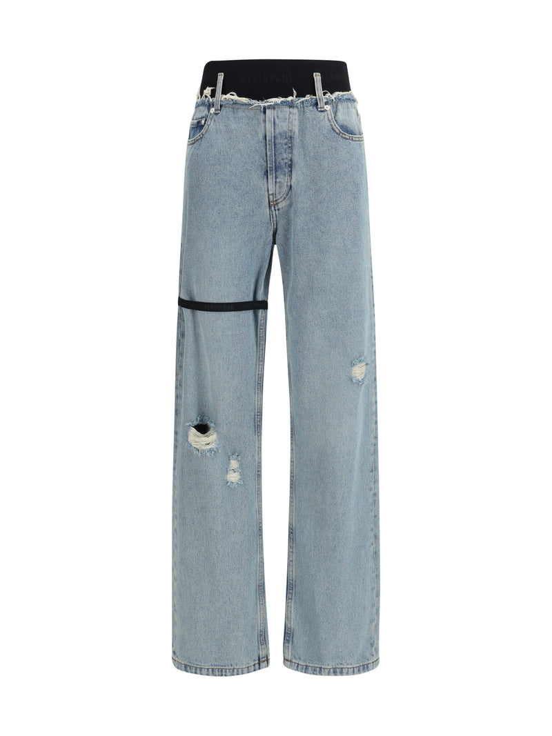 Alainpaul Alainpaul High-waisted Jeans With Elastic Blue Wash - World Class Fashion