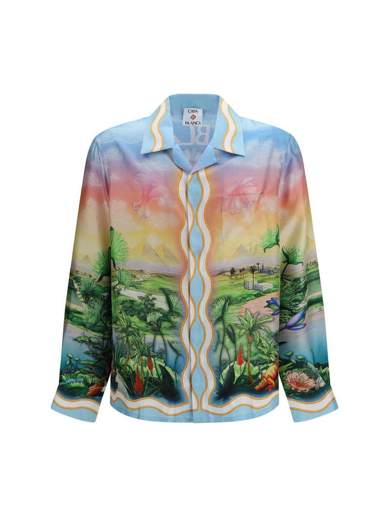 Casablanca Casablanca Tennis Club Silk Twill Shirt Multicolor - World Class Fashion