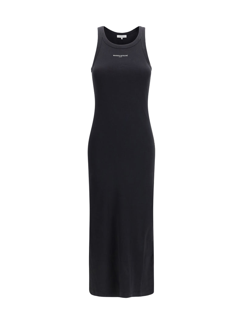 Maison Kitsuné Maison Kitsuné Ribbed Tank Dress Black - World Class Fashion