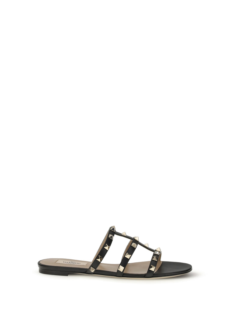 Valentino Garavani Valentino Garavani Rockstud Slider Sandal Nero - World Class Fashion
