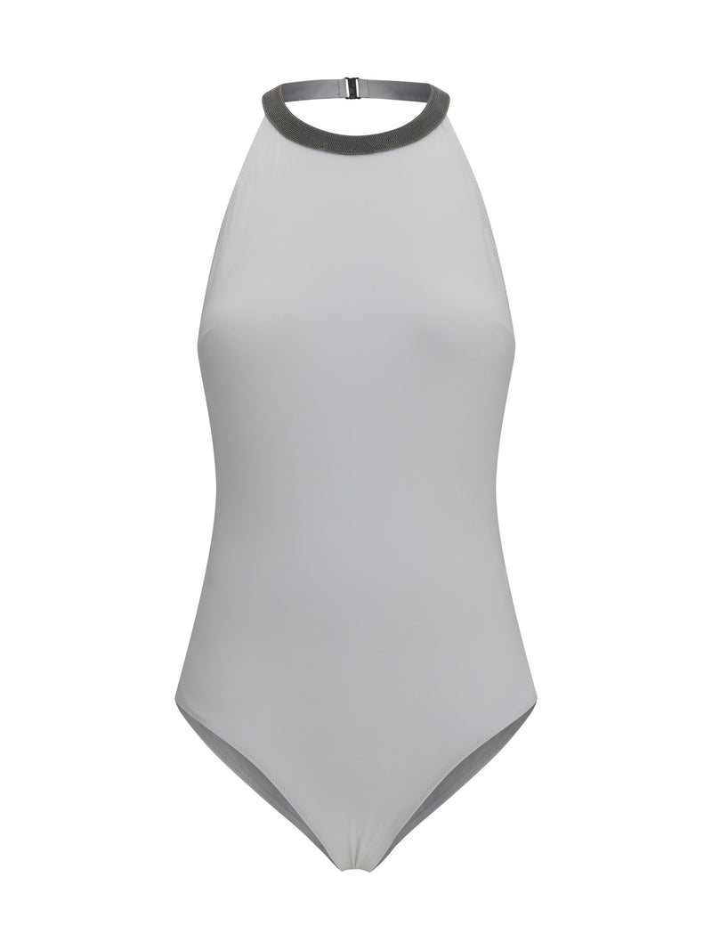 Brunello Cucinelli Brunello Cucinelli One-piece Swimsuit with Monili Bianco - World Class Fashion
