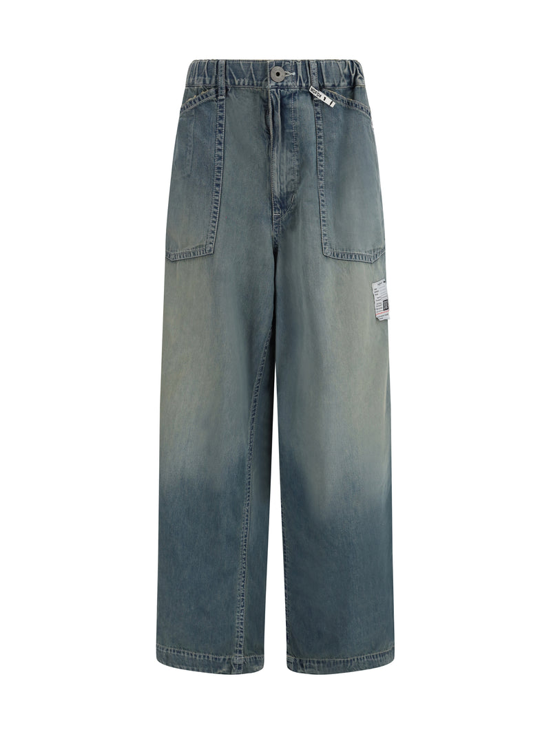 Maison Mihara Yasuhiro Maison Mihara Yasuhiro Light Denim Wide Pants Indigo - World Class Fashion
