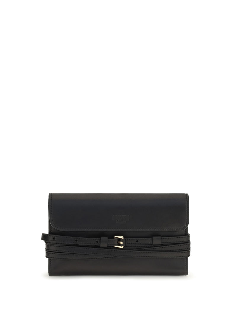 Moschino Moschino Leather Wallet with Buckle Nero - World Class Fashion