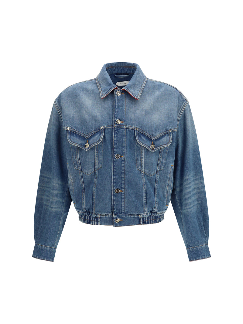 Versace Versace Medusa Cotton Denim Jacket Medium Blue - World Class Fashion